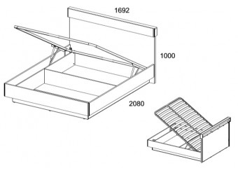 Кровать 160 с подъемником, TORINO