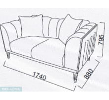 Двухместный диван-кровать Гравита (Gravita) GRAV-03 Беллона
