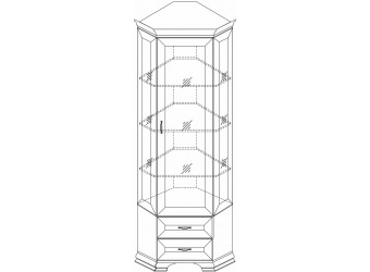 Шкаф-витрина угловой Сиена (Бодега Белый)