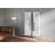 Шкаф-витрина навесной Лоренсо МН-043-02/03 белый