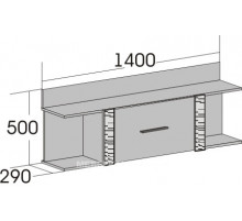 Навесная закрытая полка для гостиной Элана, цвет Бодега белая