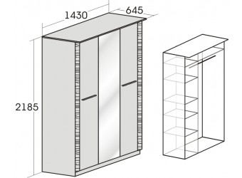 Трехстворчатый шкаф гардероб для спальни Элана